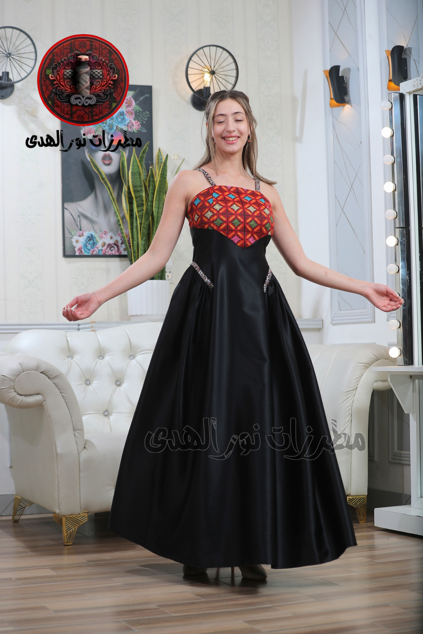 Sleeveless Satin Henna Party Dress with Levantine-Inspired Elegance | Luluat Al Qamar Dress