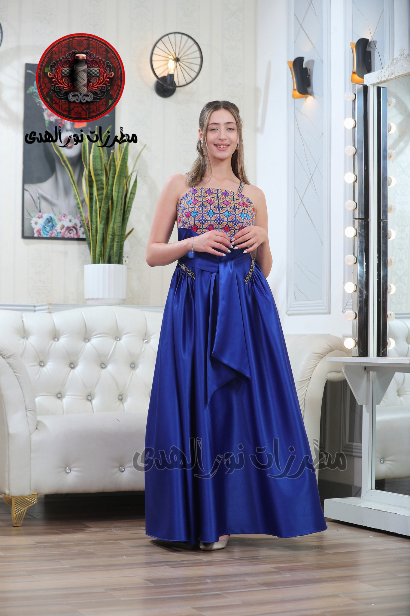 Sleeveless Satin Henna Party Dress with Levantine-Inspired Elegance | Luluat Al Qamar Dress