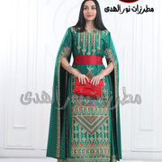 Embroidered Thobe For Henna Jordanian & Palestinian Satin Traditional{abaq alturath}