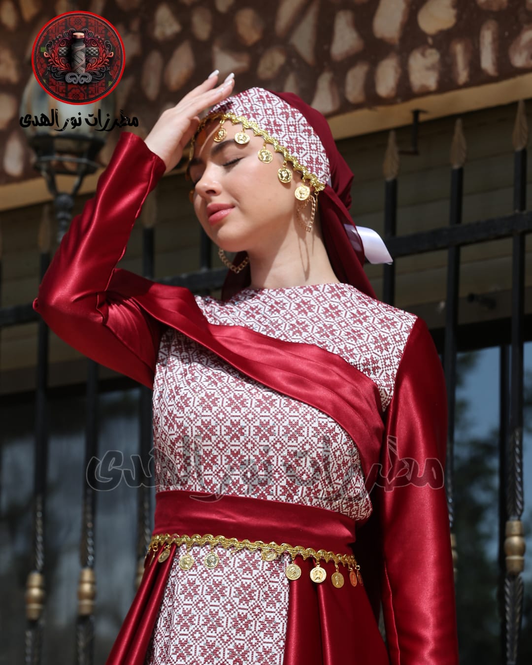 Premium Satin Oriental Embroidered Thobe with Diagonal Draped Panel and Gold Coin Accents | Al Sawsana Thobe