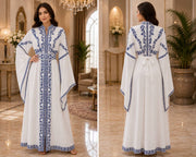 Embroidered Chiffon Kaftan Set – Elegant Two-Piece Traditional Dress
