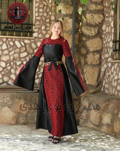 Embroidered Thobe With Hand band Jordanian & Palestinian Traditional{Tamer Henna Thobe}