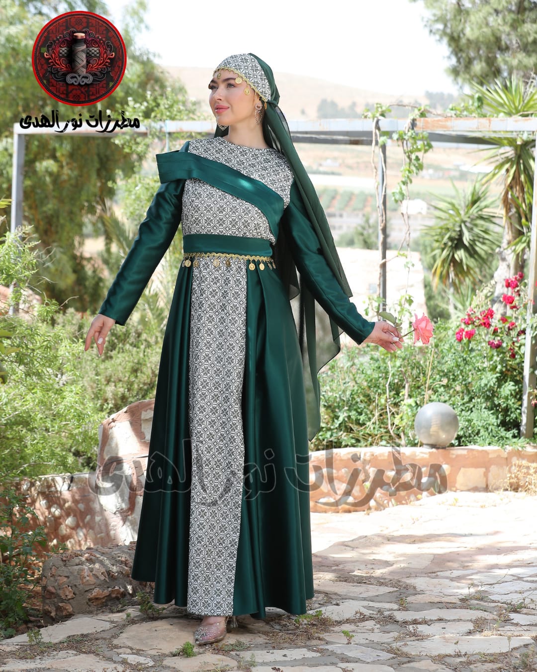Premium Satin Oriental Embroidered Thobe with Diagonal Draped Panel and Gold Coin Accents | Al Sawsana Thobe