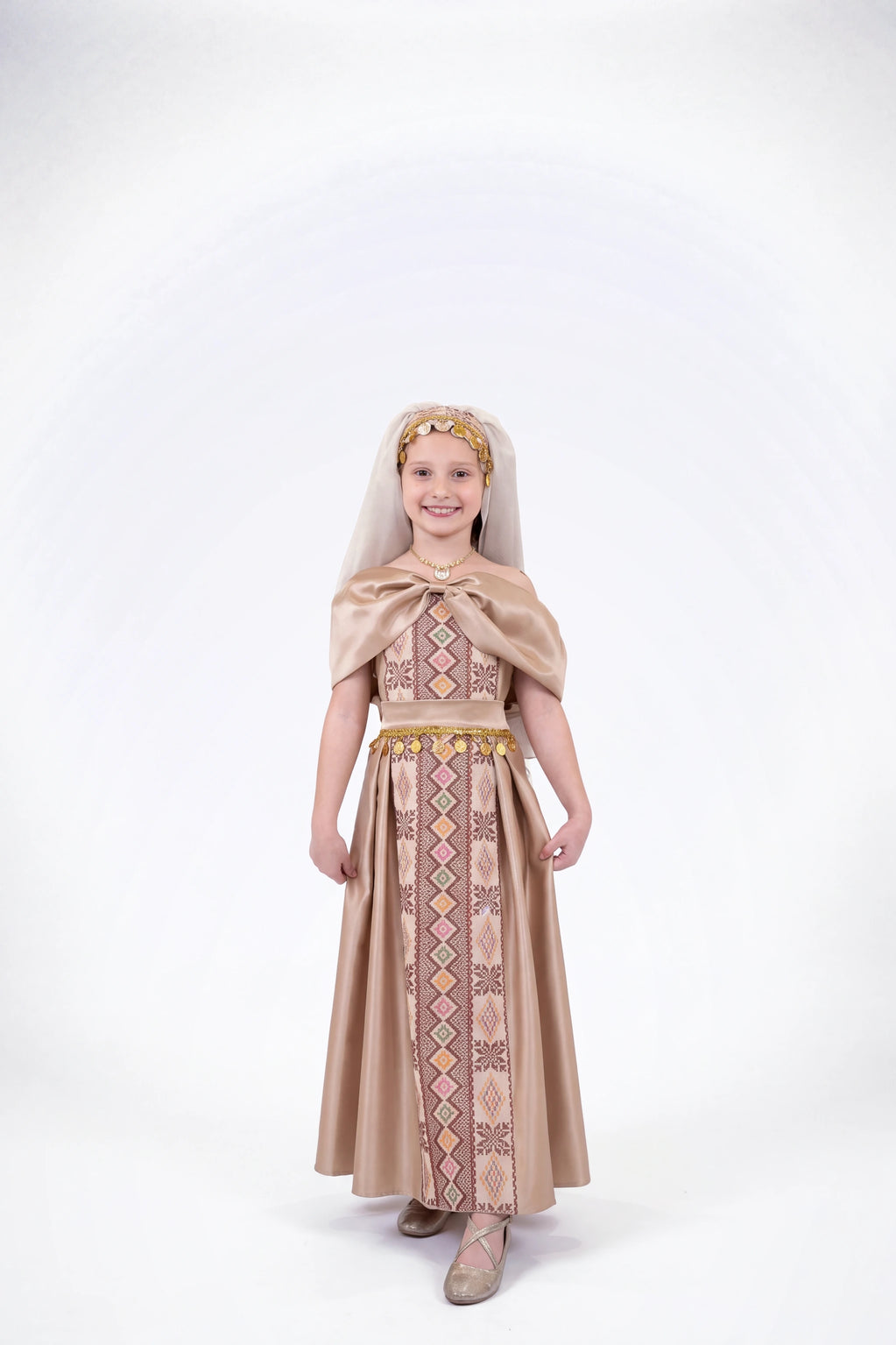 Celia Girls Satin Embroidered Thobe | Thobe Celia