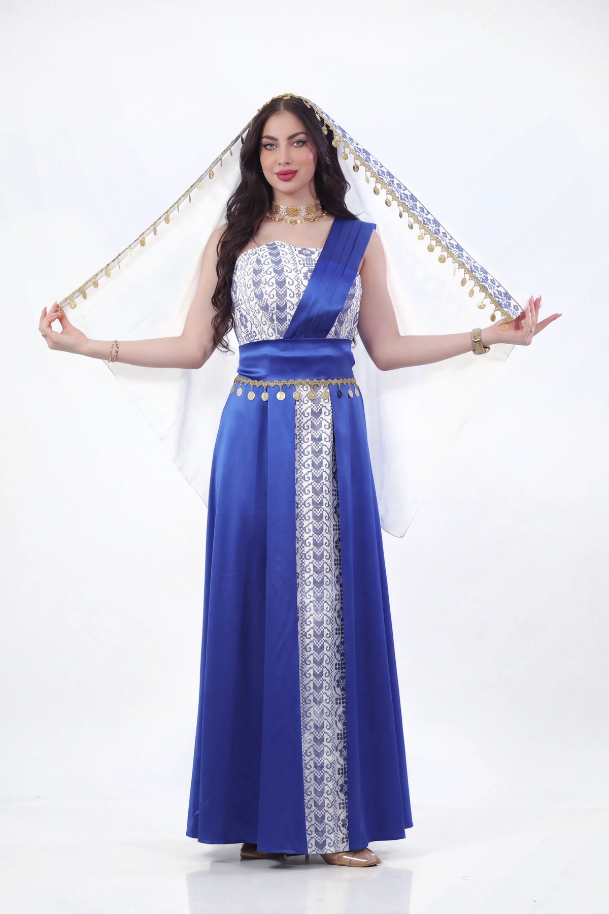 Luluat Al-Henna Dress - Indigo Blue on white studio background