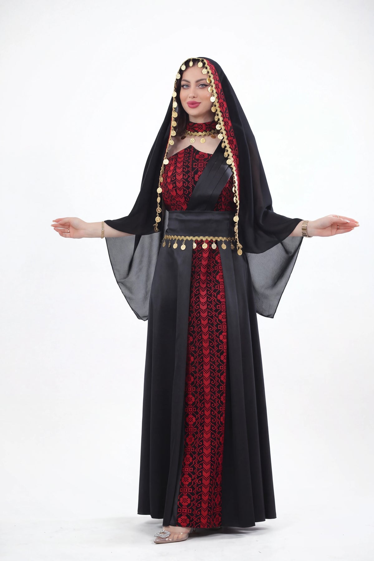Luluat Al-Henna Dress - Black on white studio background