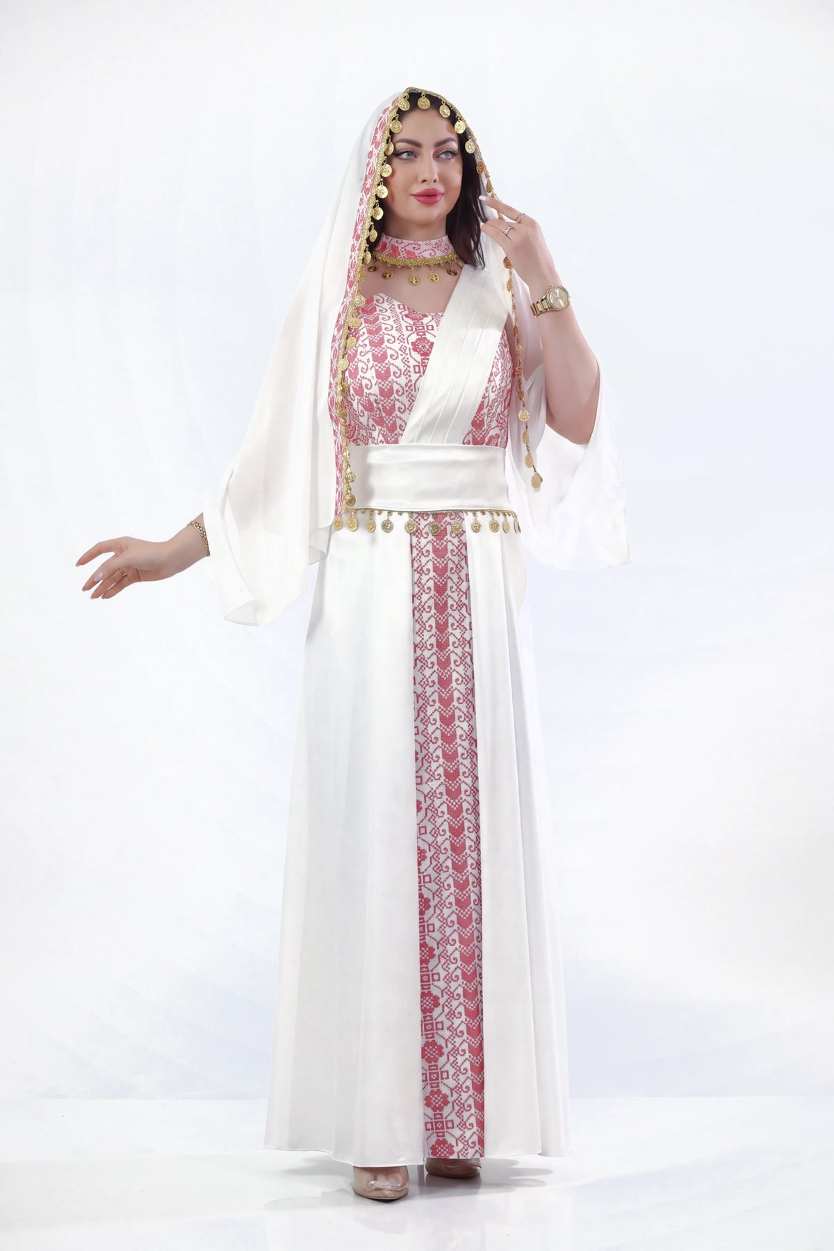 Luluat Al-Henna Dress - White on white studio background