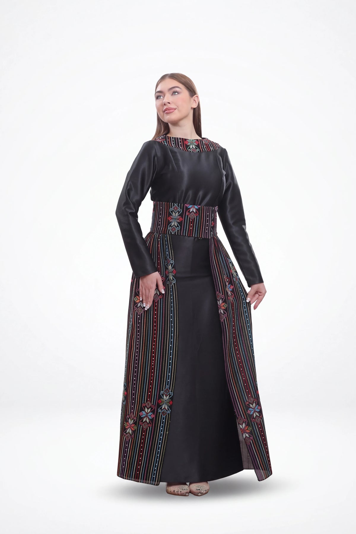 Al-Ameera Thobe - Black on white studio background