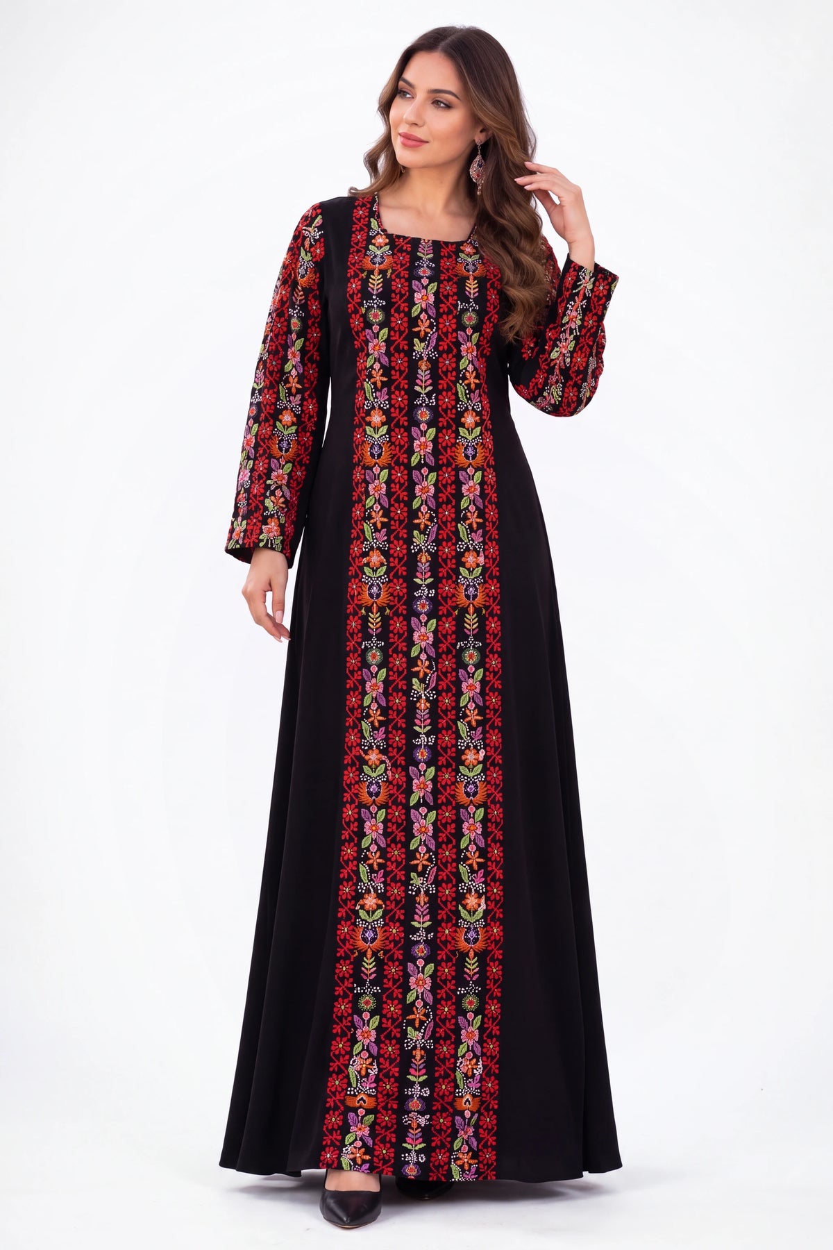 Traditional Heritage Dress - Red on white studio background