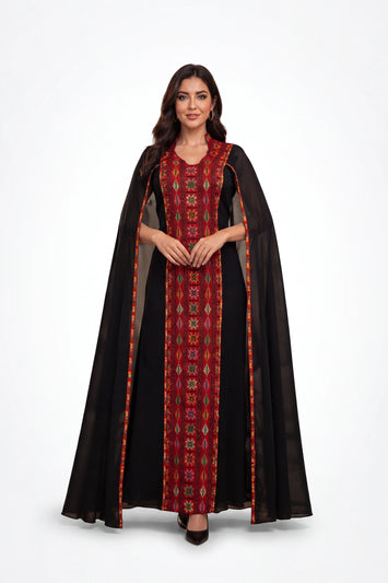 Thoub AlRozana Al Mutaraz on white studio background