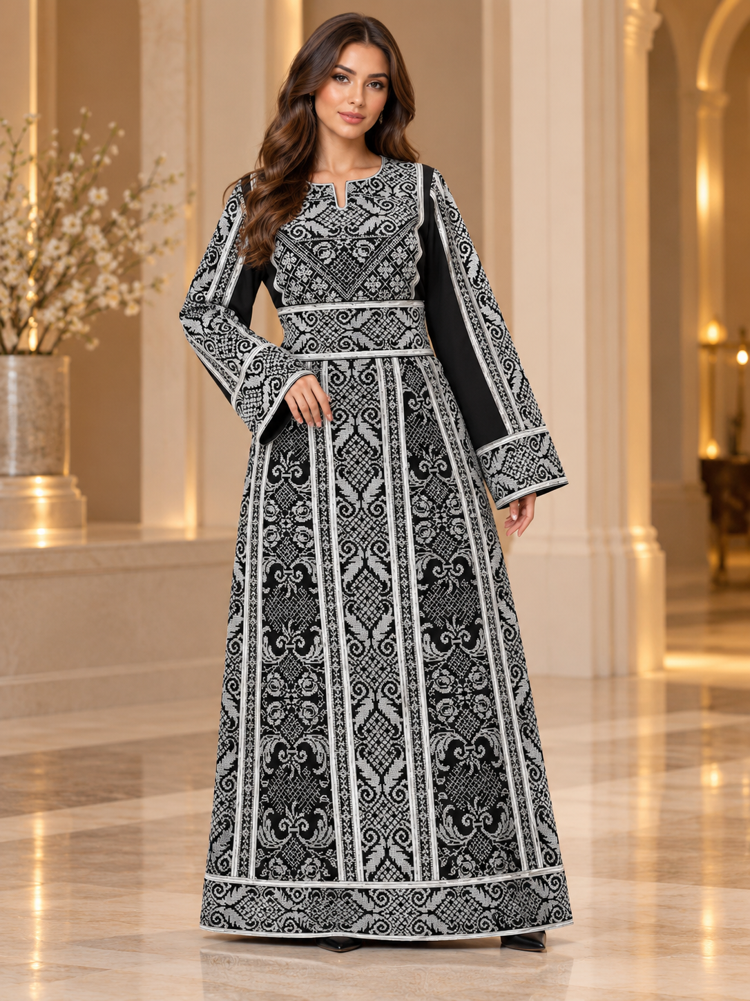 Qasab Embroidered Palestinian Thobe – Traditional Heritage Elegance