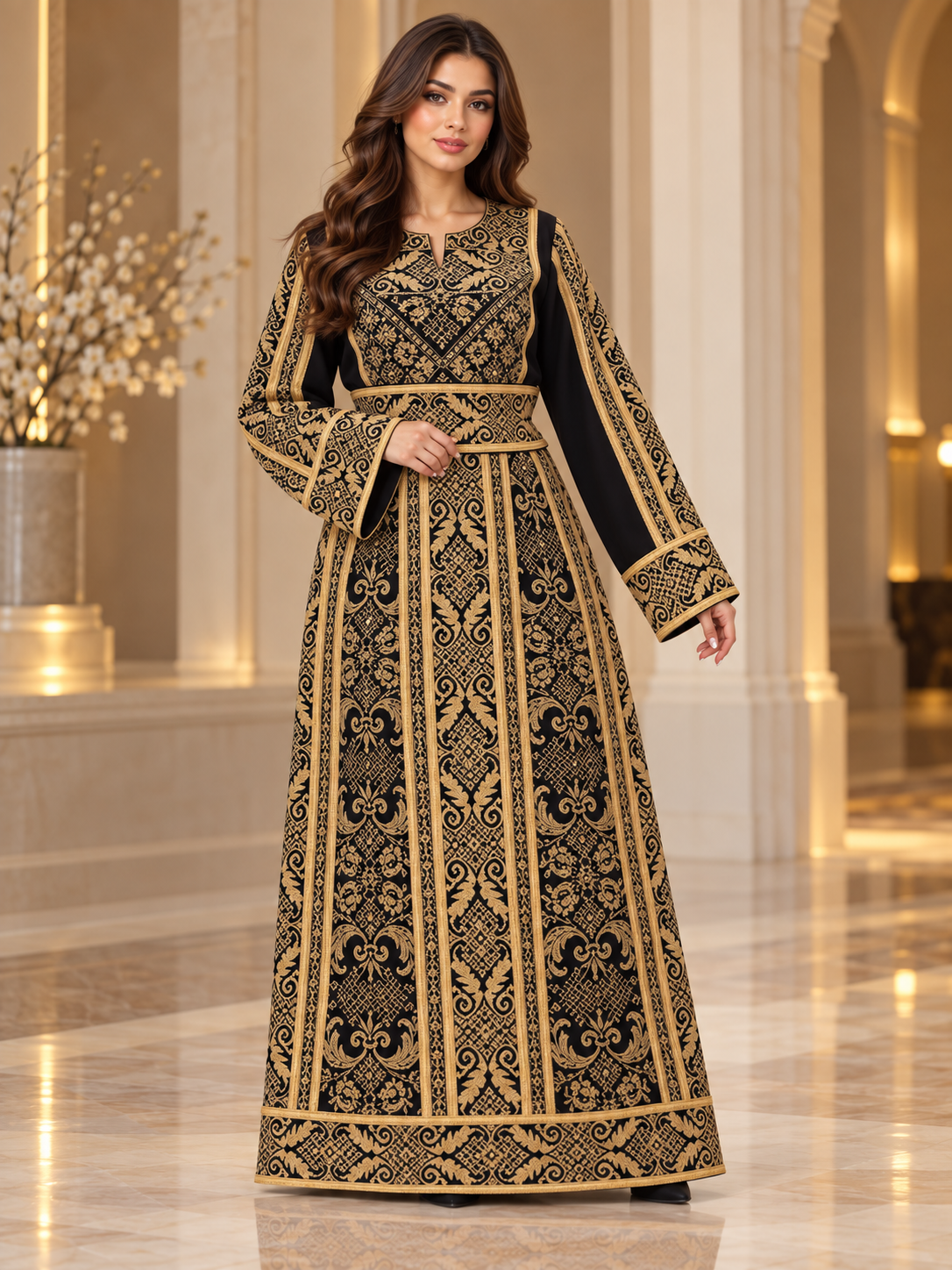 Qasab Embroidered Palestinian Thobe – Traditional Heritage Elegance