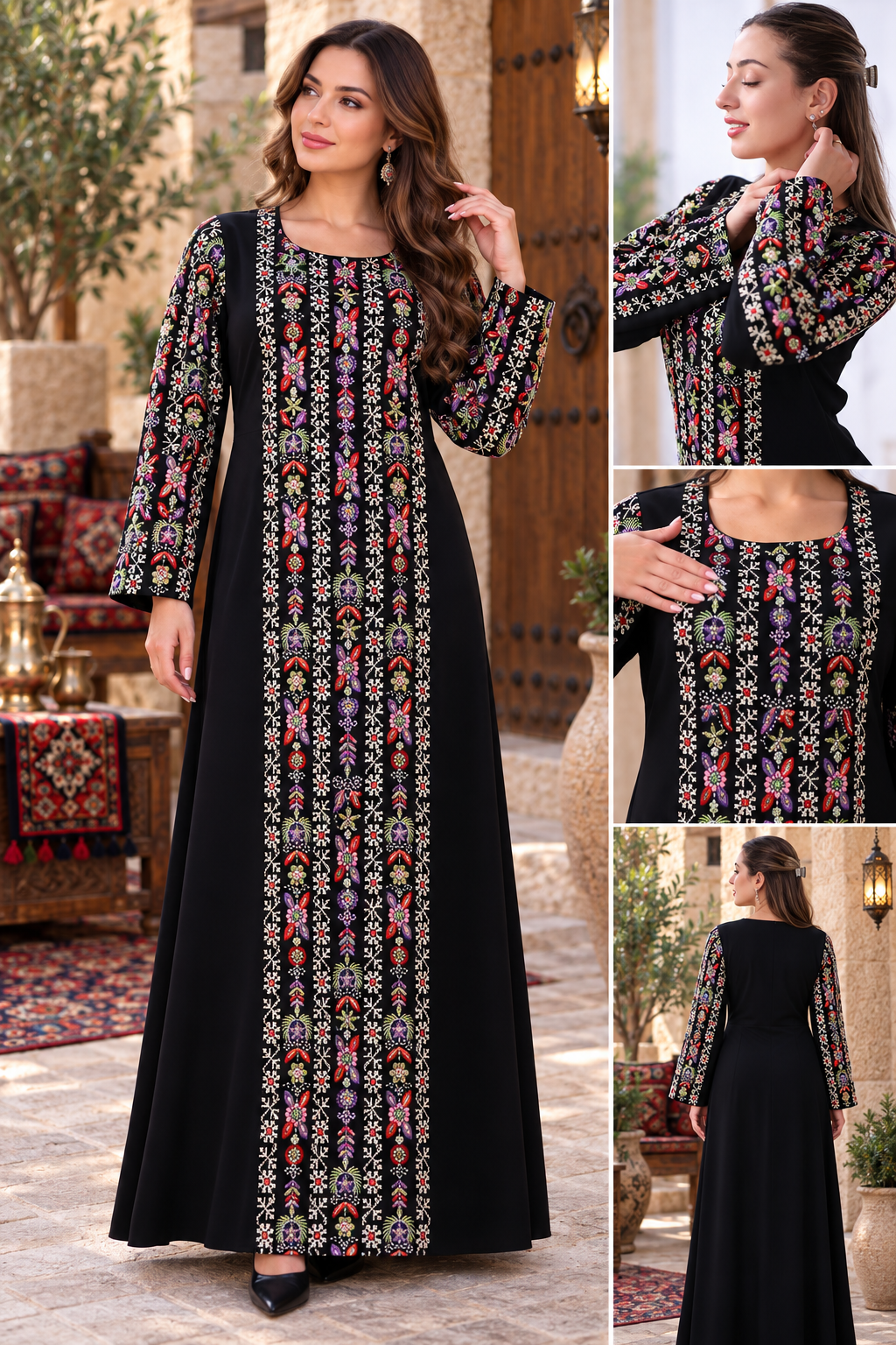Beaded Palestinian Embroidered Thobe | Traditional Heritage Dress