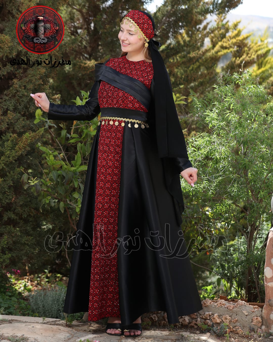 Premium Satin Oriental Embroidered Thobe with Diagonal Draped Panel and Gold Coin Accents | Al Sawsana Thobe