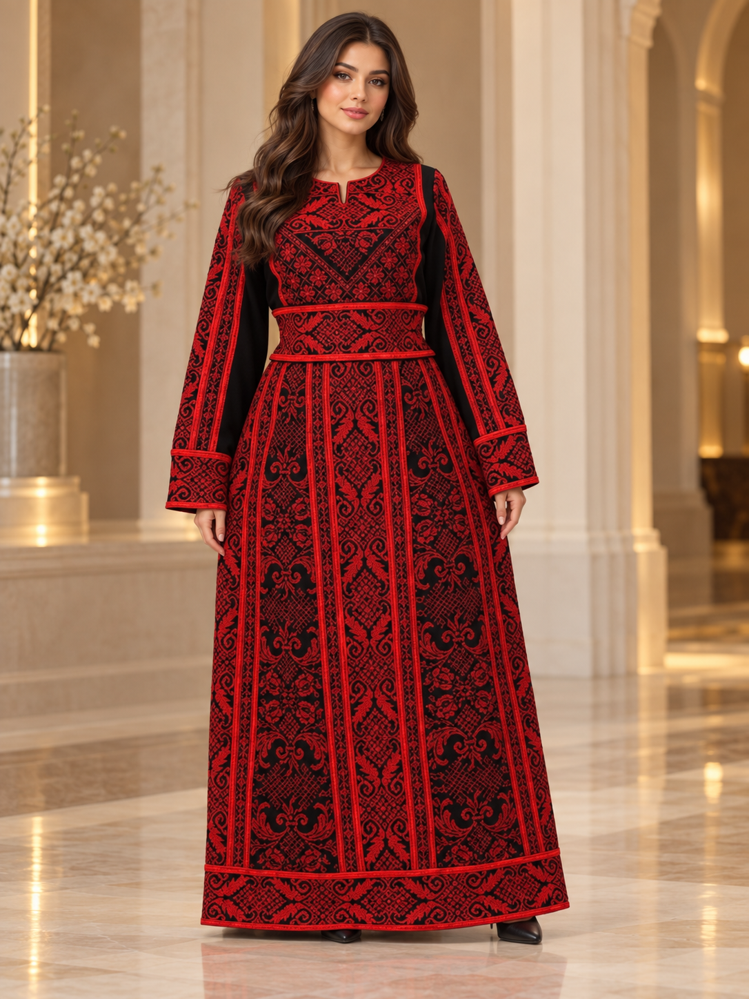 Qasab Embroidered Palestinian Thobe – Traditional Heritage Elegance