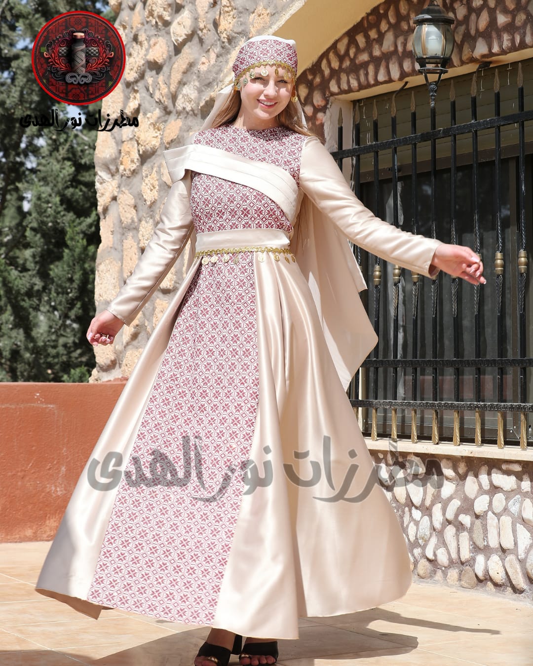 Premium Satin Oriental Embroidered Thobe with Diagonal Draped Panel and Gold Coin Accents | Al Sawsana Thobe
