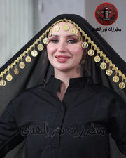 Traditional Black Shawl with Golden Coins