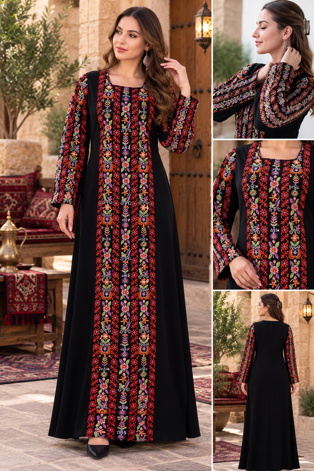 Beaded Palestinian Embroidered Thobe | Traditional Heritage Dress