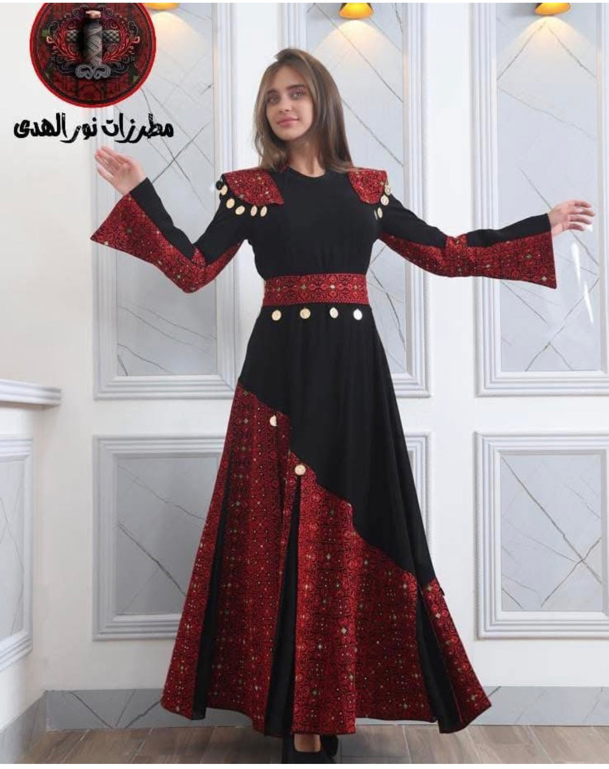 Elegant Traditional Embroidered Maxi Dress – Heritage-Inspired Women’s Dress