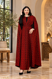 Red Embroidered Talis Bisht – Traditional Luxury Elegance