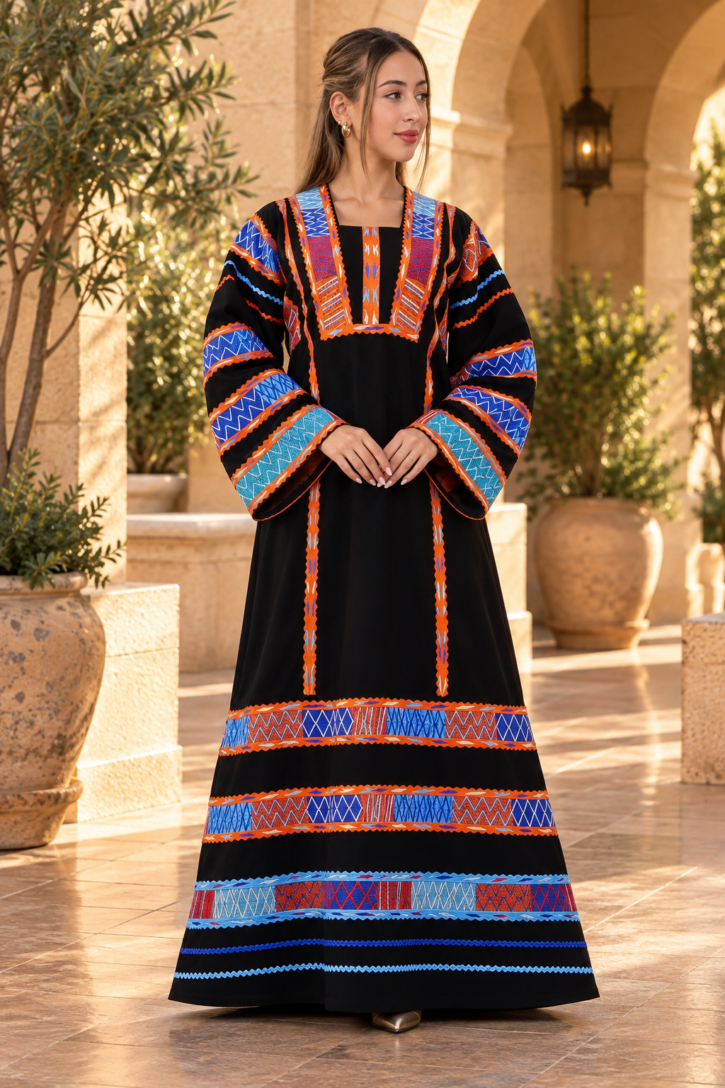 Luxury Embroidered Traditional Dress with Intricate Beadwork