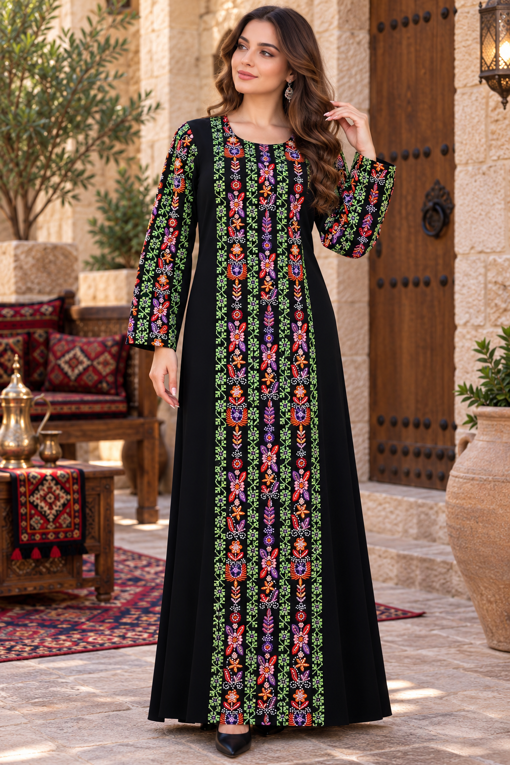 Beaded Palestinian Embroidered Thobe | Traditional Heritage Dress