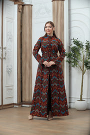 Embroidered Tales Kaftan – Elegant Palestinian-Inspired Design Mix color