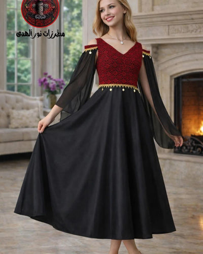 Girls' Embroidered Satin Heritage Dress | Fustan Banati Mutaraz
