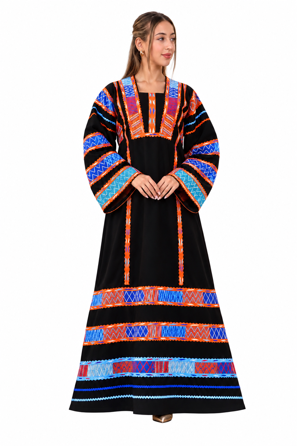 Luxury Embroidered Traditional Dress with Intricate Beadwork