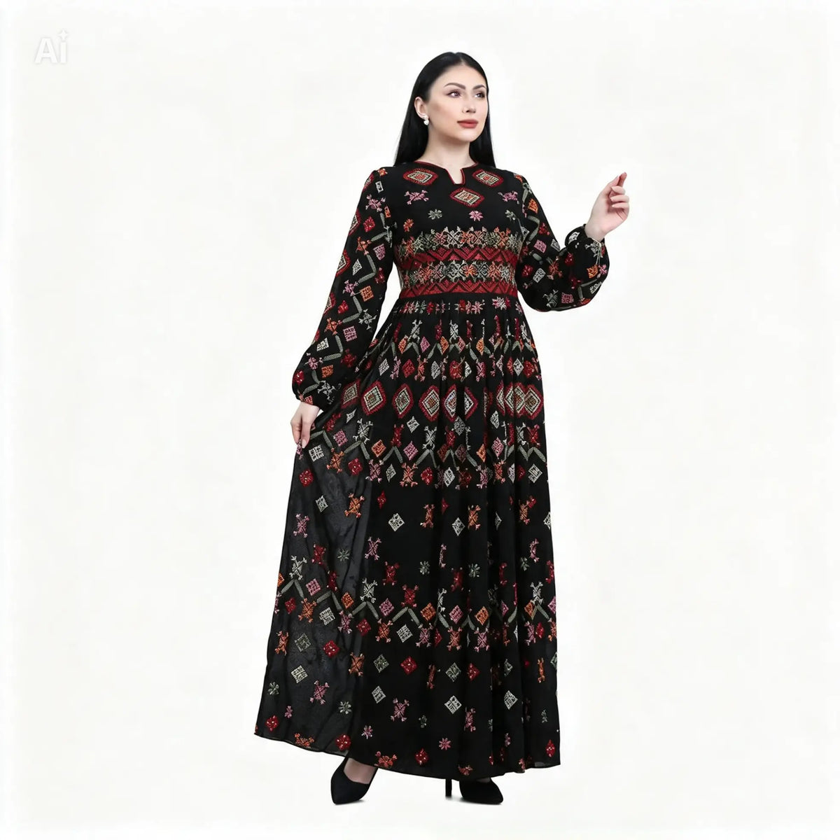 Royal Mix Talas Embroidered Thobe – Elegant Traditional Luxury Dress