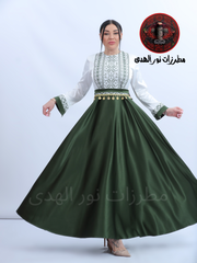Embroidered Dress For Henna Satin Long Sleeve Palestinian Traditional Name Wardet Alqamar