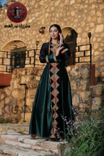 Satin Oriental Embroidered Thobe with Colorful Tatreez Details | Al-Zomorod Thobe