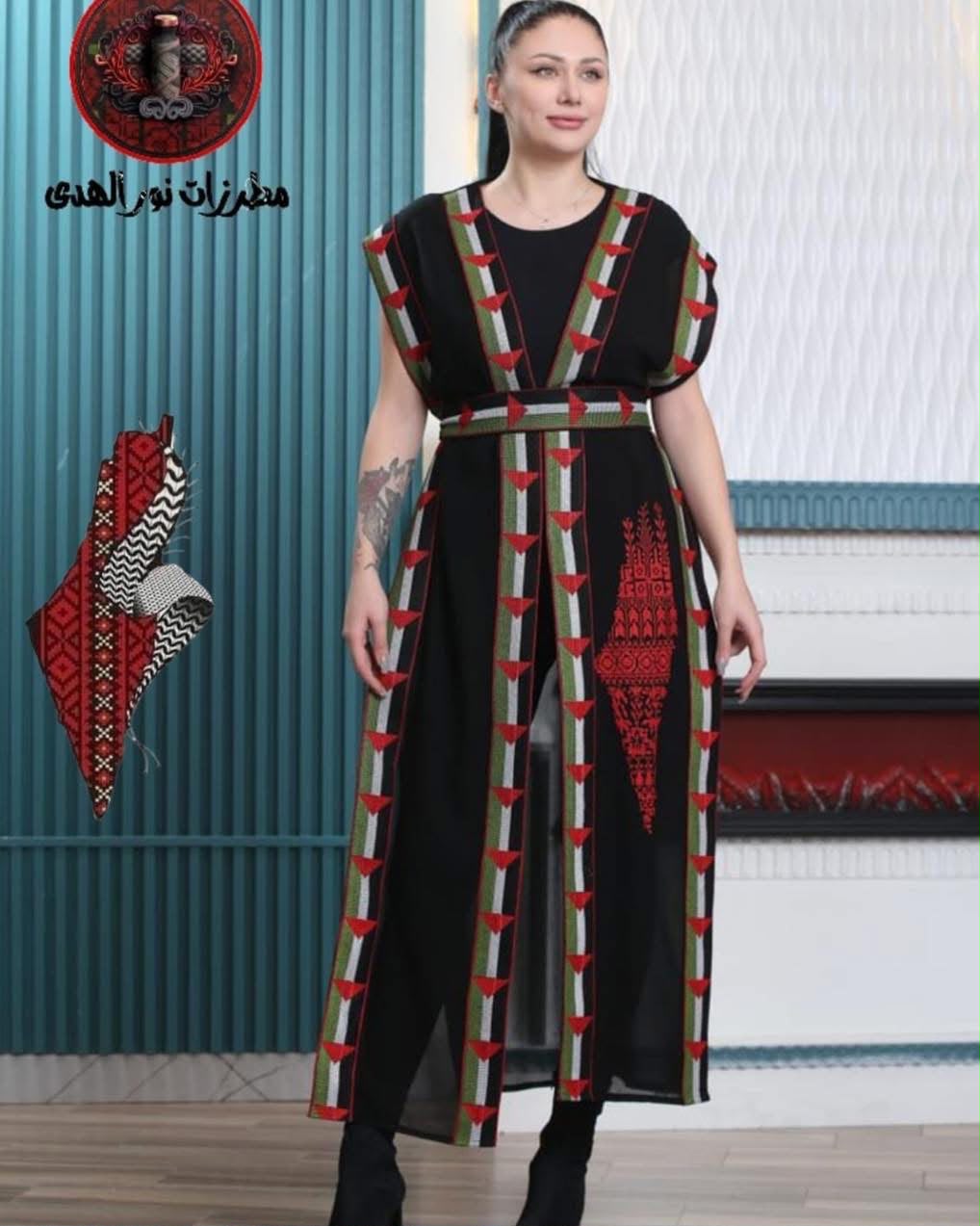 Women's Chiffon Heritage Bisht | Bisht Falasteen