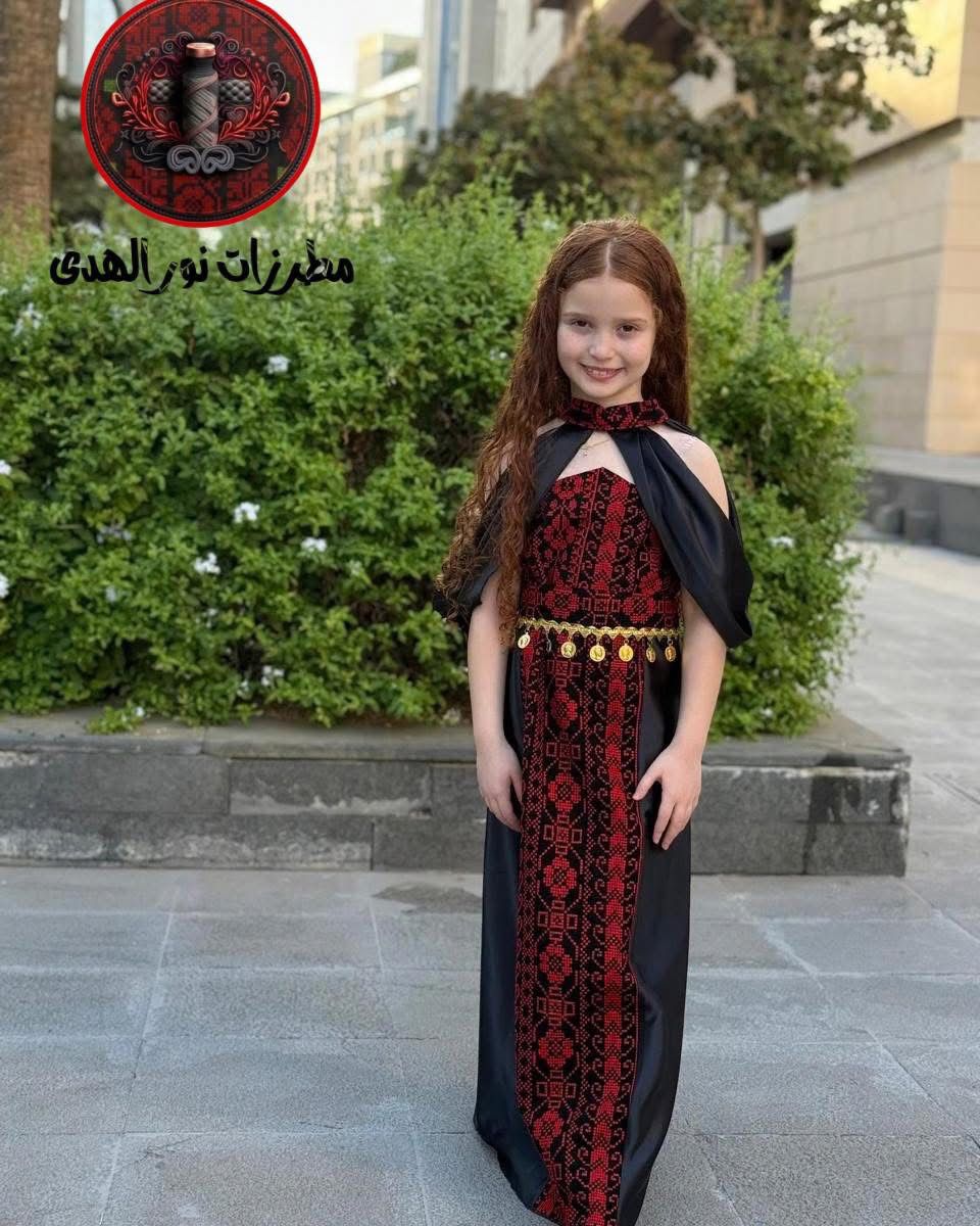 Henna Princess Girls Satin Heritage Dress | Thobe Ameerat Al Henna