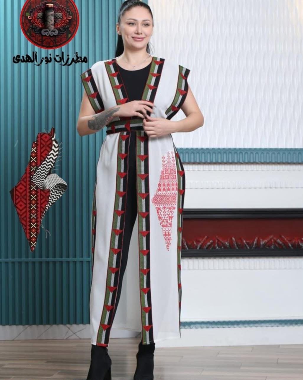Women's Chiffon Heritage Bisht | Bisht Falasteen