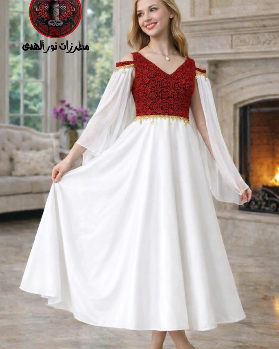 Girls' Embroidered Satin Heritage Dress | Fustan Banati Mutaraz