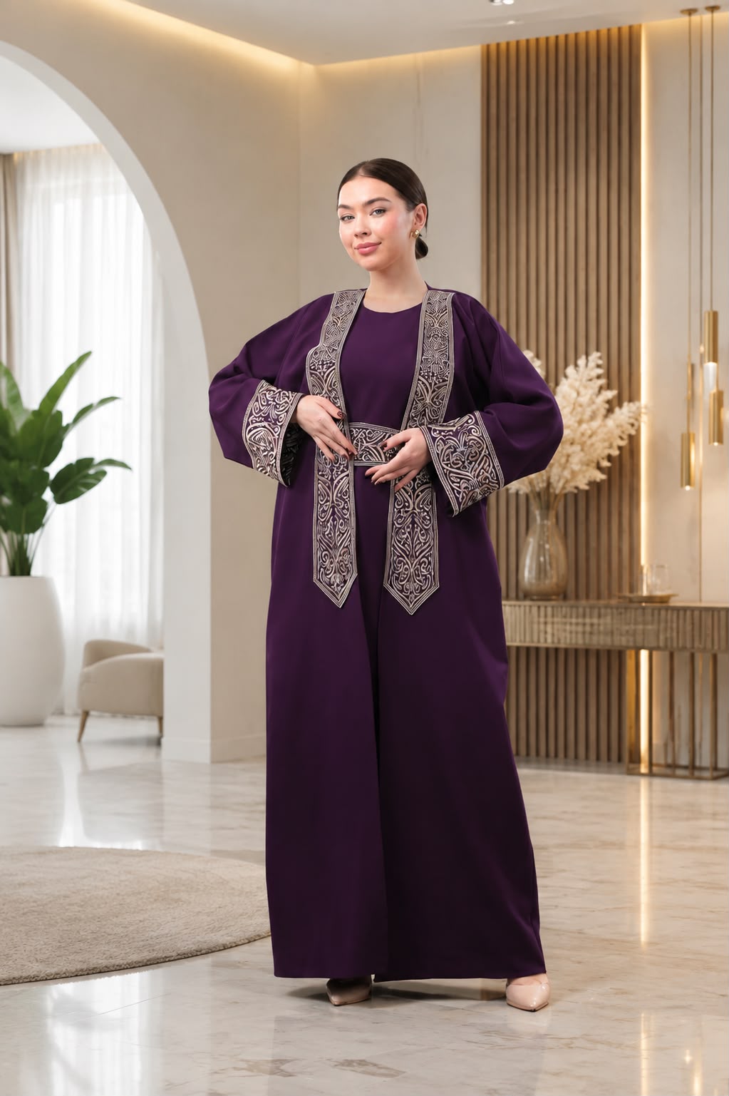 Women's Two-Piece Barbie Fabric Heritage Bisht | Bisht Satati