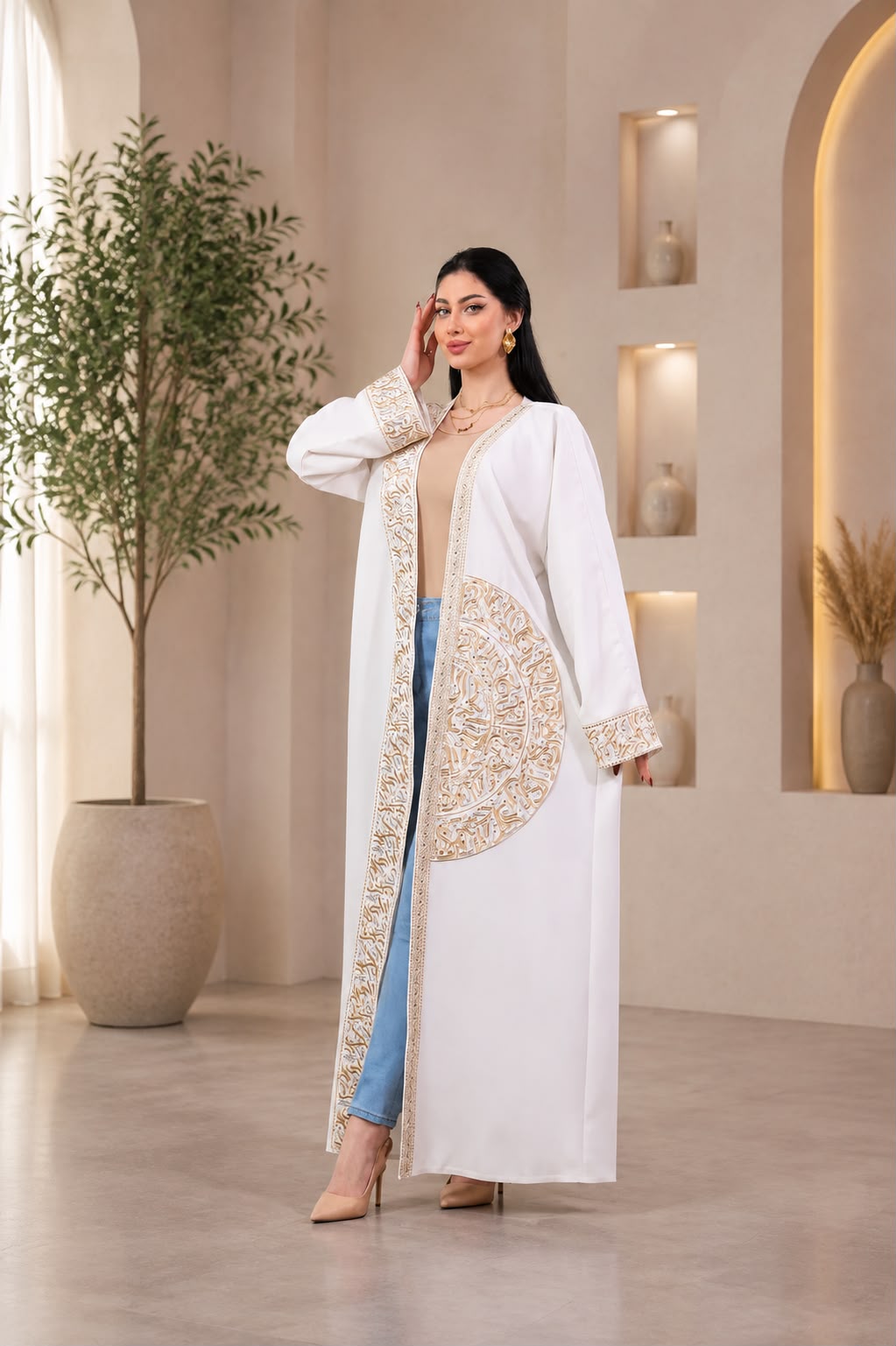 Women's Embroidered Barbie Fabric Heritage Bisht | Bisht Satati Mutaraz