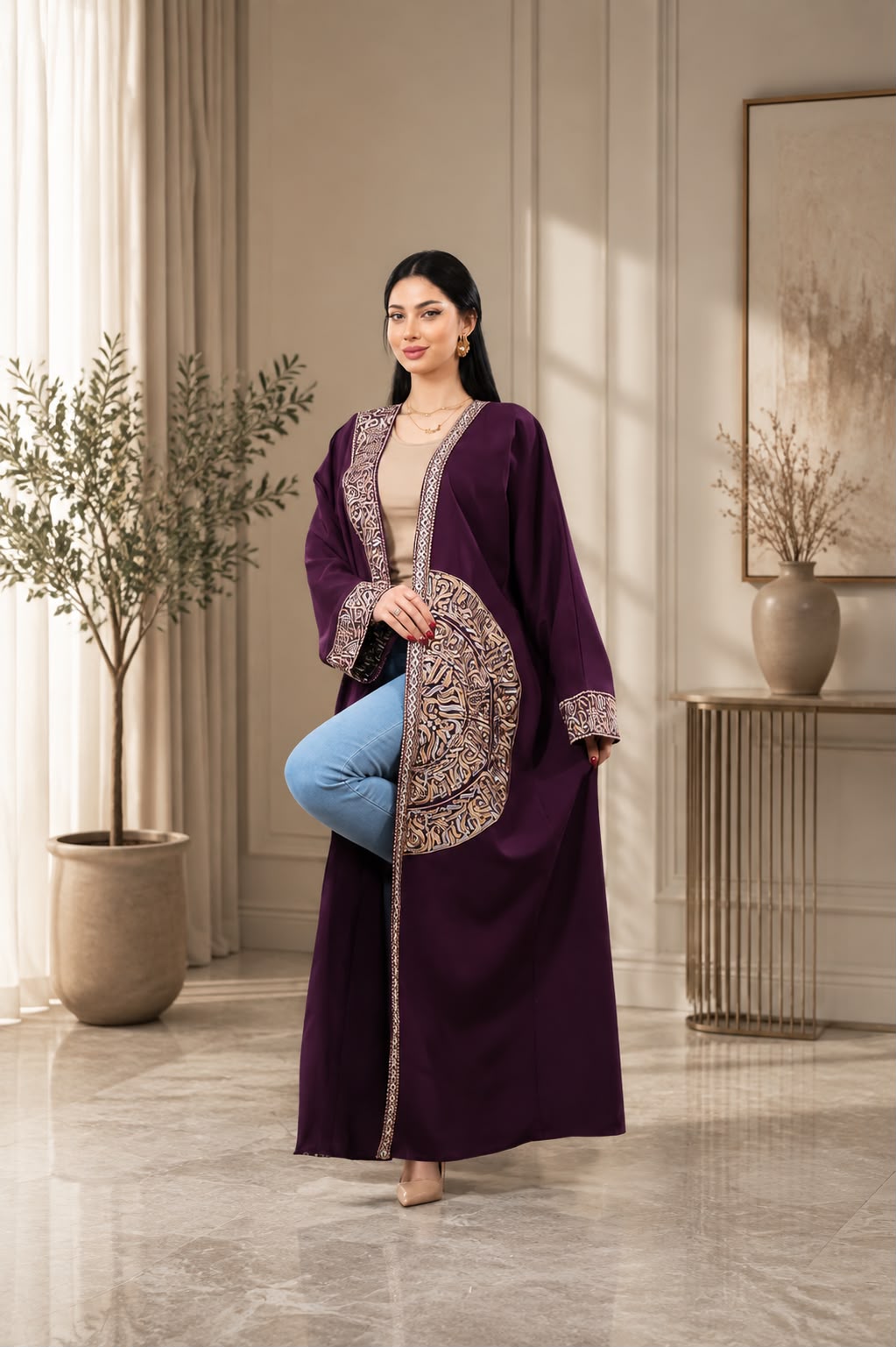 Women's Embroidered Barbie Fabric Heritage Bisht | Bisht Satati Mutaraz
