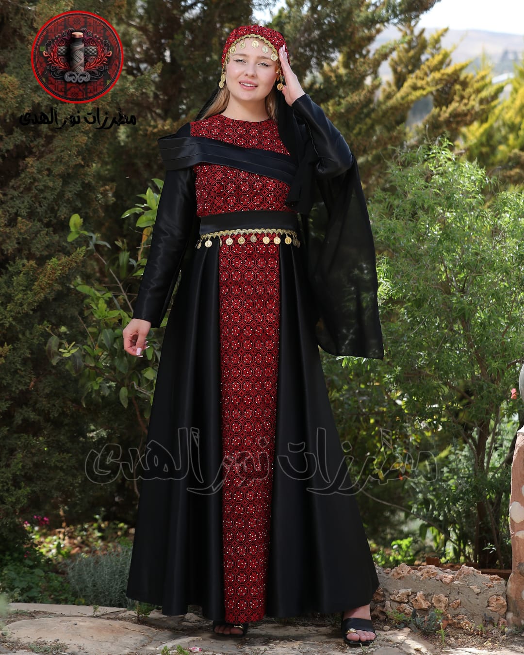 Premium Satin Oriental Embroidered Thobe with Diagonal Draped Panel and Gold Coin Accents | Al Sawsana Thobe