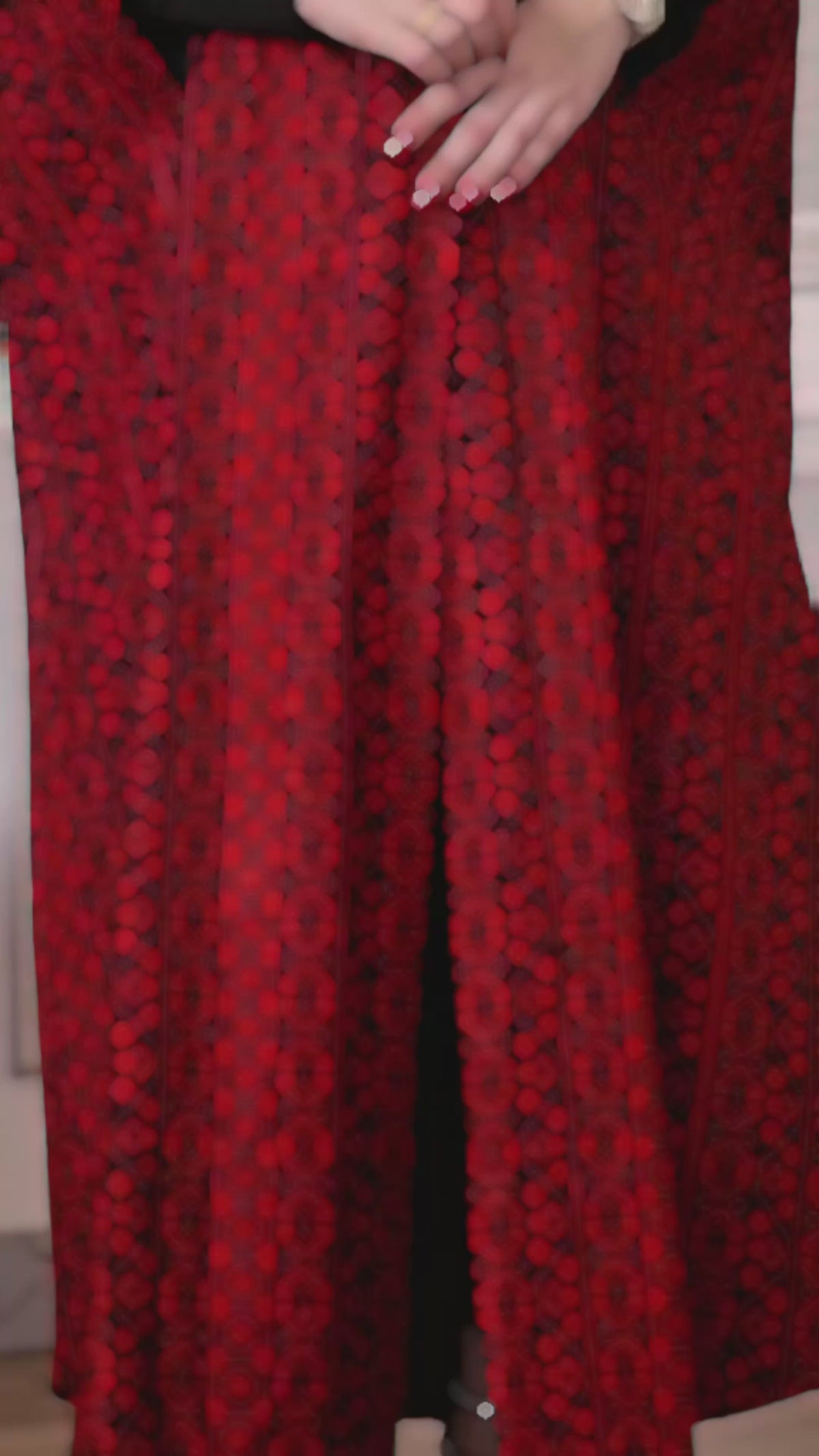 تحميل الفيديو: Red Embroidered Talis Bisht – Traditional Luxury Elegance